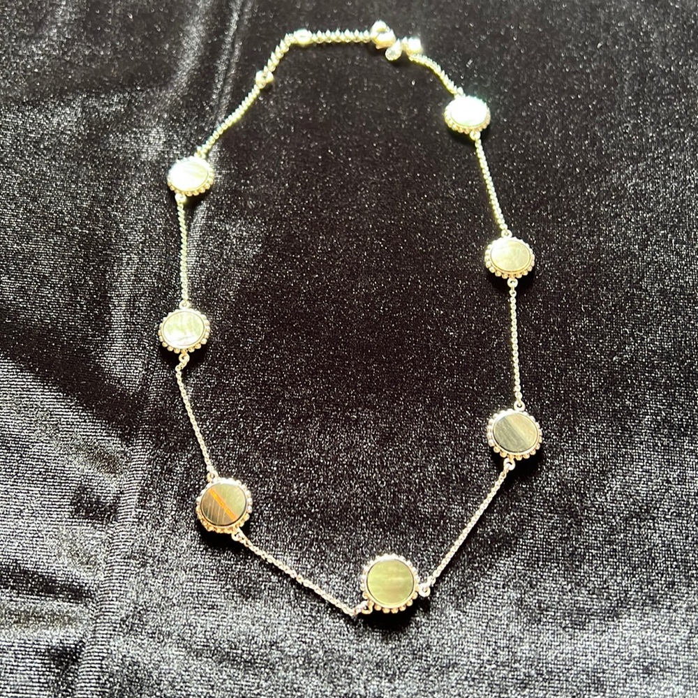 Ann Taylor silver and abalone finish necklace.  Never worn and purging my closet